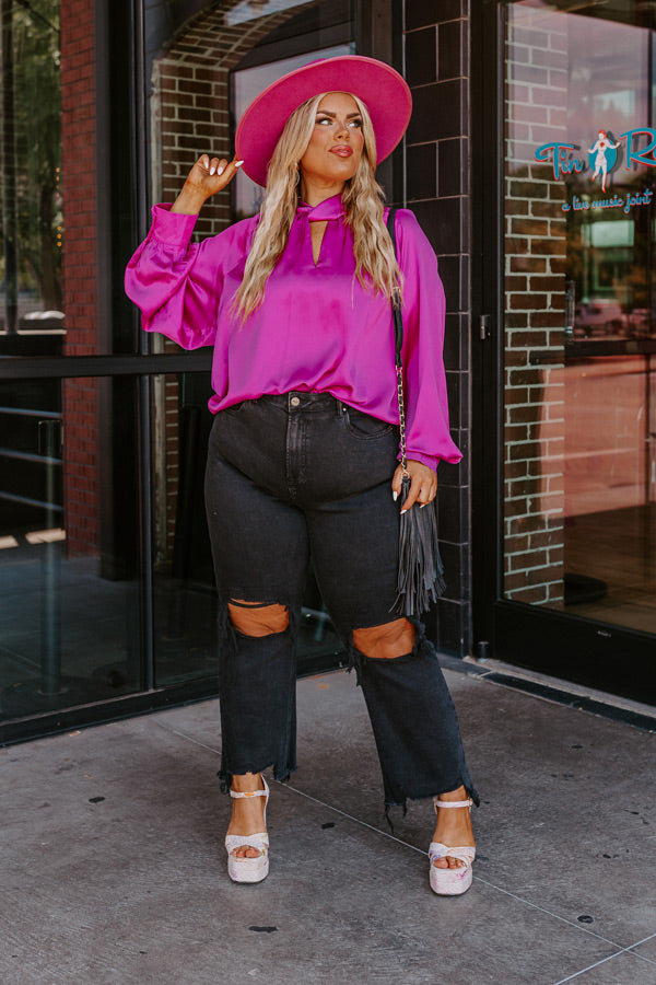 Risen The Polliana High Waist Distressed Jean in Black Curves Image - 5