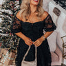 Endearing Romance Embroidered Mini Dress In Black Curves Image - 1