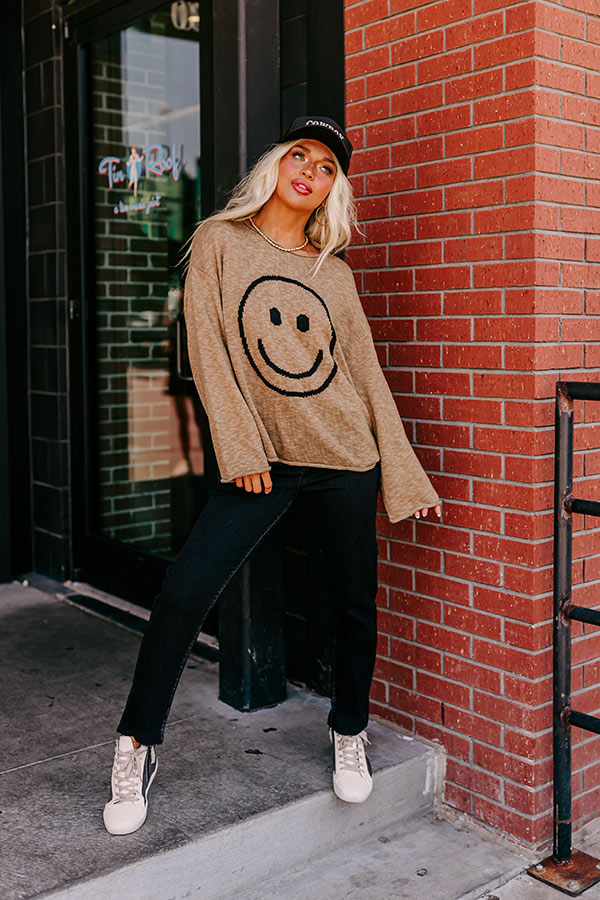 If It Makes You Happy Knit Sweater in Khaki Image - 1