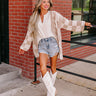 Fact or Fiction Checkered Cardigan in Warm Taupe Image - 1