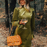 Fashionably Late Velvet Mini Dress In Olive Image - 1