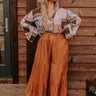 Caught Crushing High Waist Pants In Camel Curves Image - 1