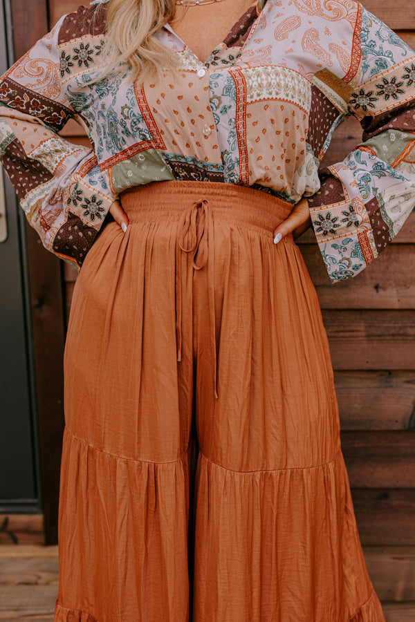 Caught Crushing High Waist Pants In Camel Curves Image - 2