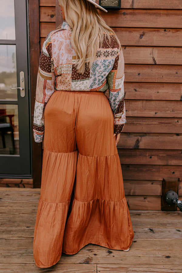 Caught Crushing High Waist Pants In Camel Curves Image - 5