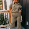 Creekside Cabin High Waist Pants In Sage Curves Image - 1