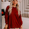 Cozy Little Spot Waffle Knit Top in Dark Rust Image - 1
