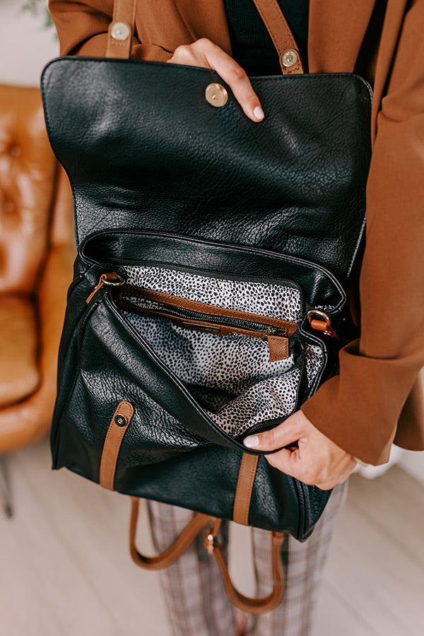 Punctual And Perfect Faux Leather Backpack In Black Image - 4