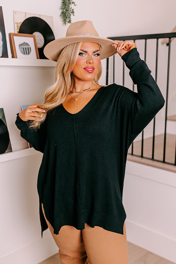 Napa Chill Shift Sweater in Black Curves
