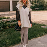 Popular Phrase Tunic Sweater Vest In Cream Image - 1