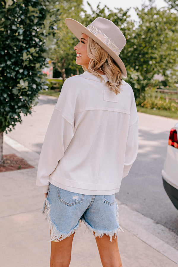 Venture Out Knit Top In Cream Image - 4
