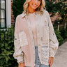 The Edith Knit Button Up in Beige Image - 1