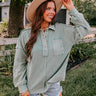 Proper Style Waffle Knit Sweatshirt In Pear Image - 1
