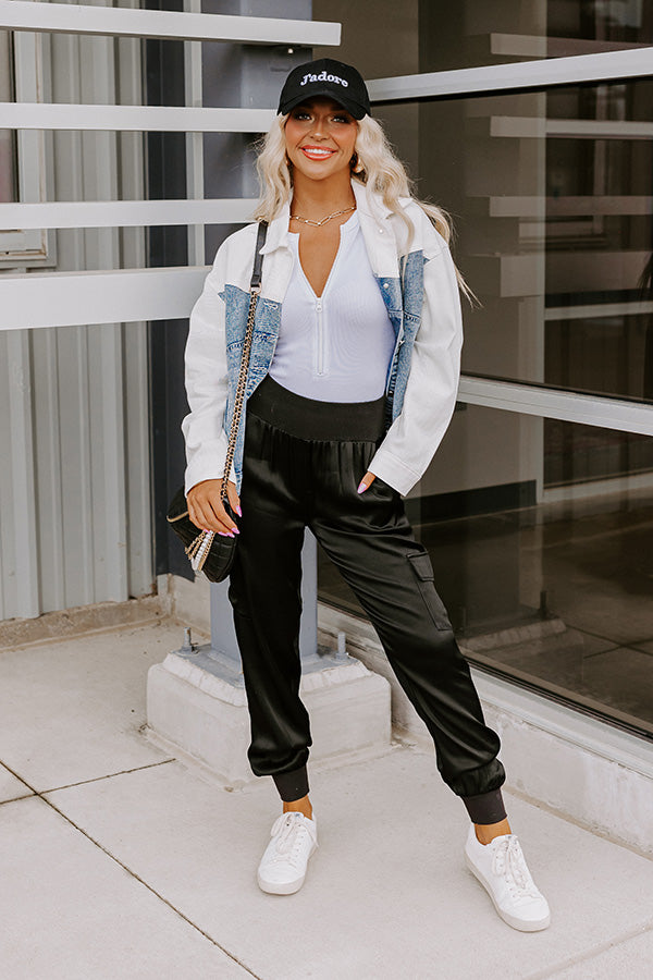 Miles To Go High Waist Satin Joggers Image - 1