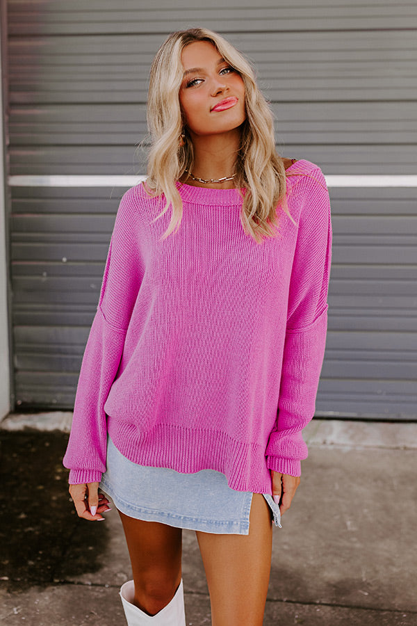 Mind Your Manners Knit Sweater In Pink Image - 1
