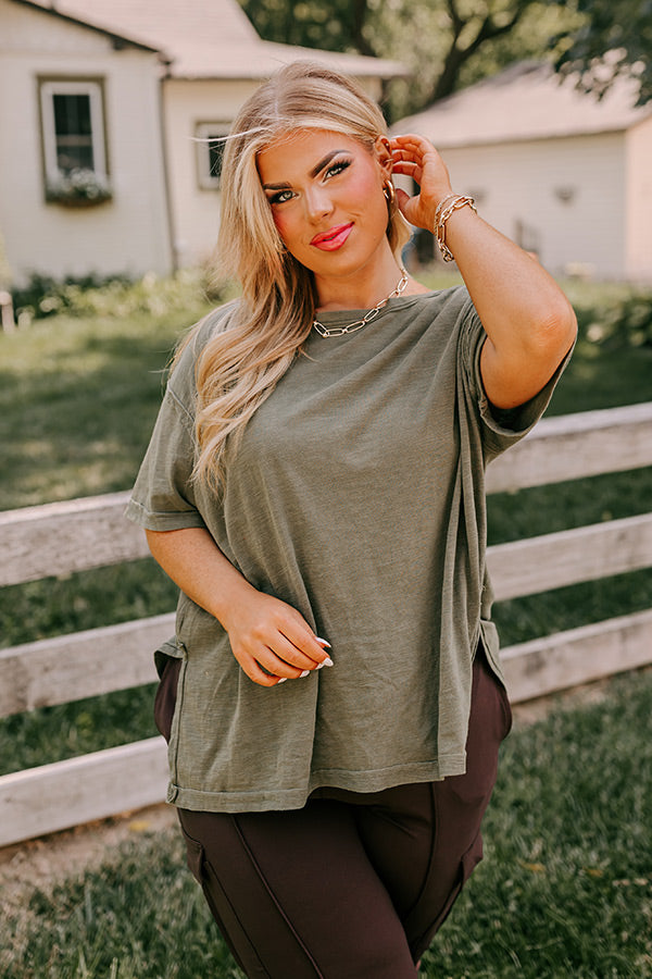 Sonoma Breeze Shift Tee In Olive Curves