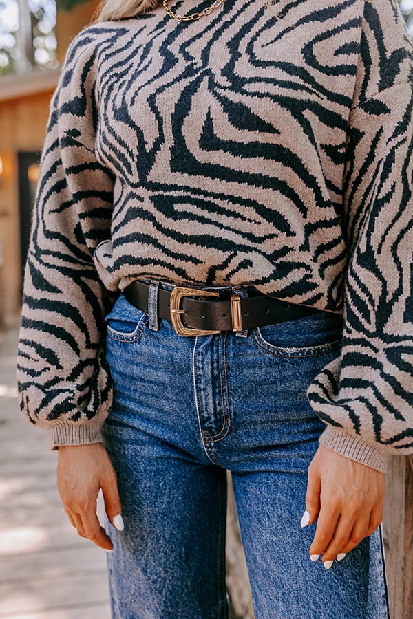 People Like Us Faux Leather Belt In Black