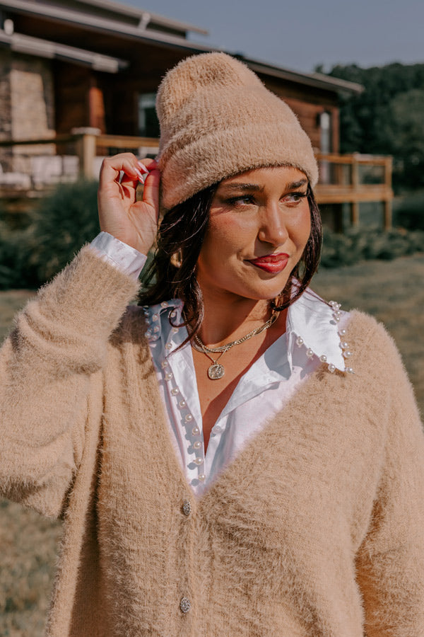 Snowy Afternoon Ultra Soft Beanie in Iced Latte
