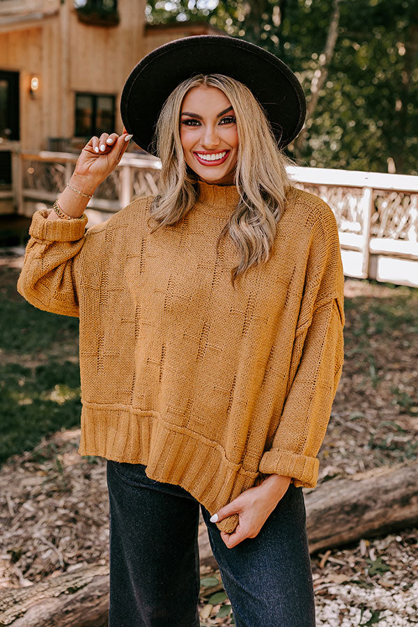 Cool Weather Knit Sweater in Camel