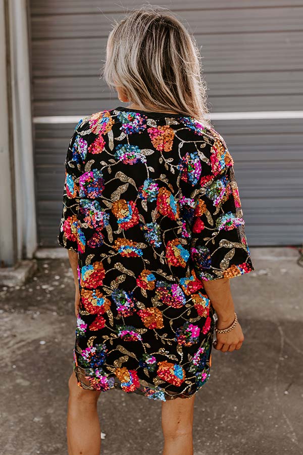 Bring The Drama Tunic Dress in Black Image - 4