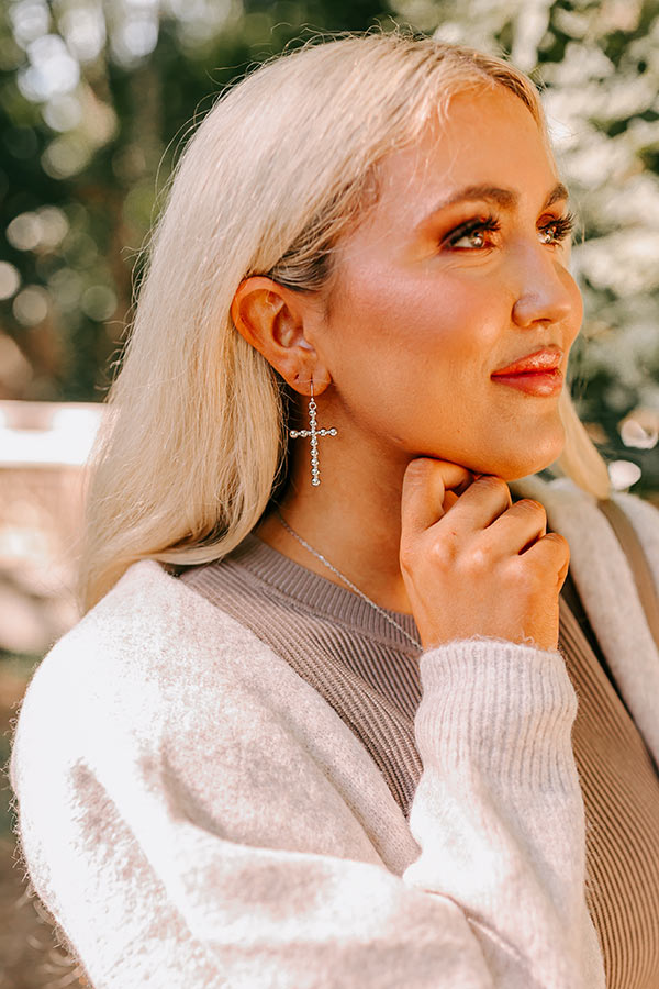 Stay Encouraged Earrings In Silver