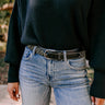 Daring Stares Embellished Faux Leather Belt In Black Image - 1