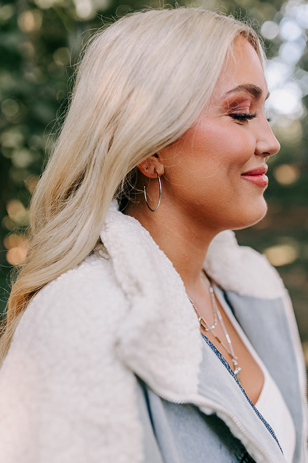 Trading Up Hoop Earrings in Silver Image - 1