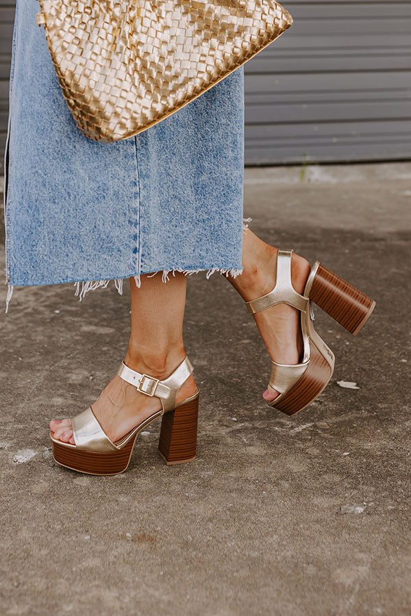 The Walton Platform Heel In Gold