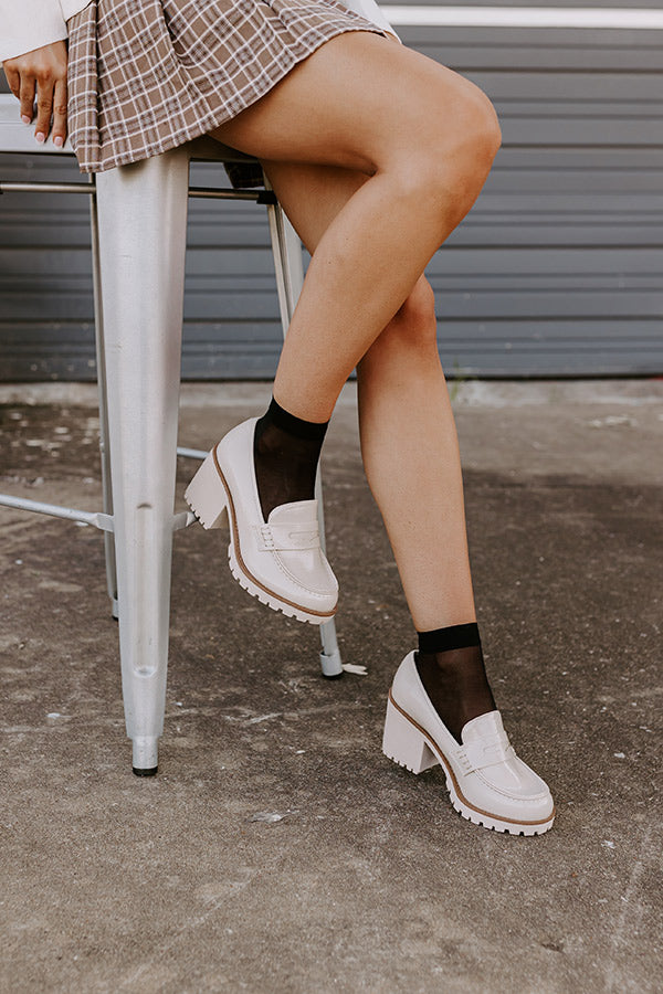 The Amara Patent Heel Loafer In Birch Image - 2