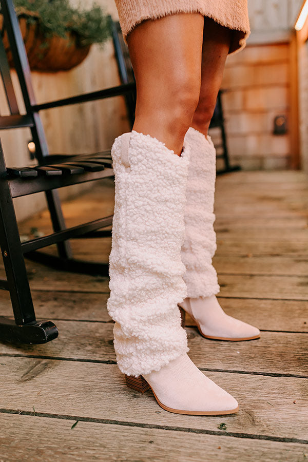 The Raelynn Sherpa Knee High Boot In Light Blush Image - 5