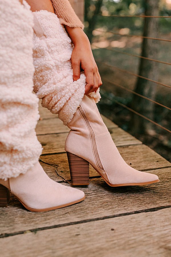 The Raelynn Sherpa Knee High Boot In Light Blush Image - 4