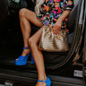 The Reagan Faux Suede Platform Heel In Royal Blue Image - 1