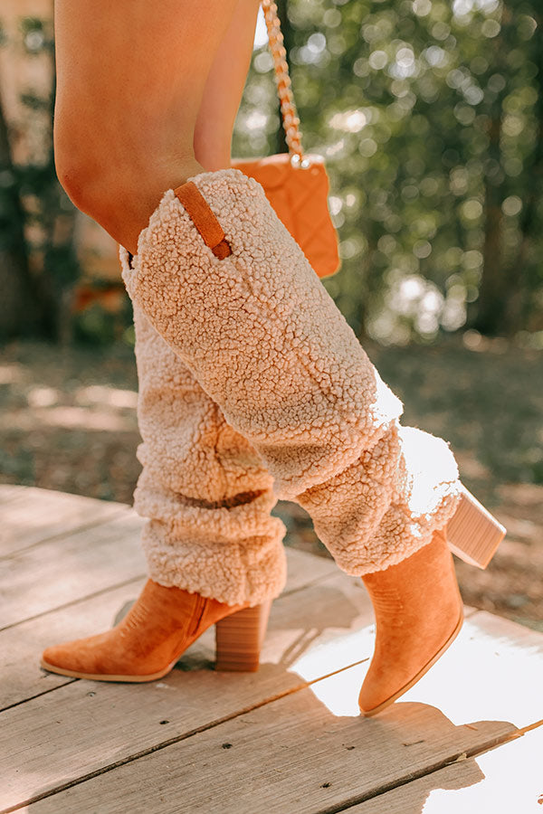 The Raelynn Sherpa Knee High Boot In Camel Image - 2