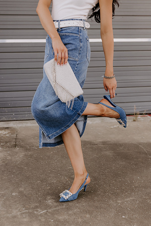 The Mirabelle Denim Heel Image - 2