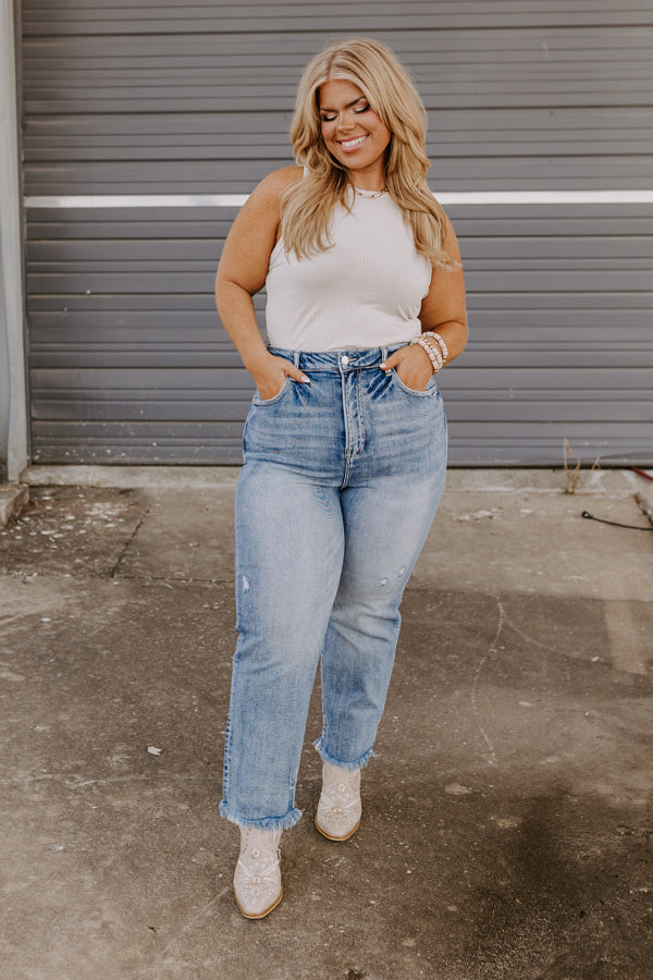 Risen Scarlett High Waist Jean In Medium Wash Curves Image - 1