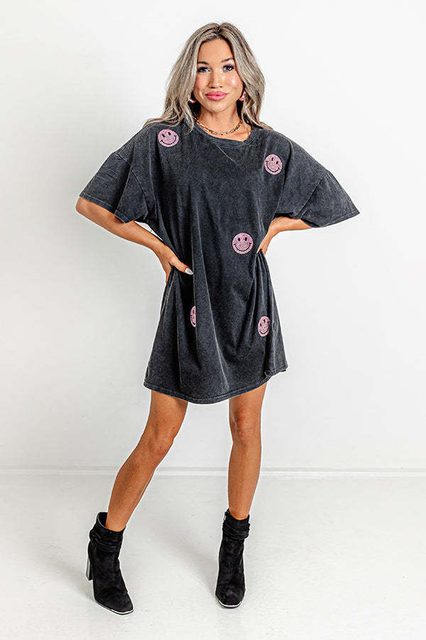 Big Smiles Embellished T-Shirt Dress Image - 1