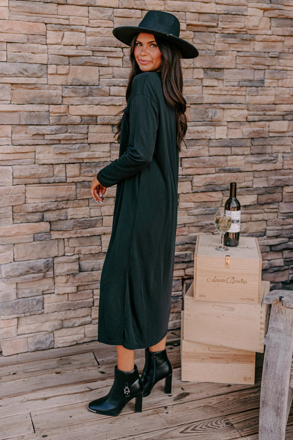 Breezy Times Shift Dress In Black Image - 2