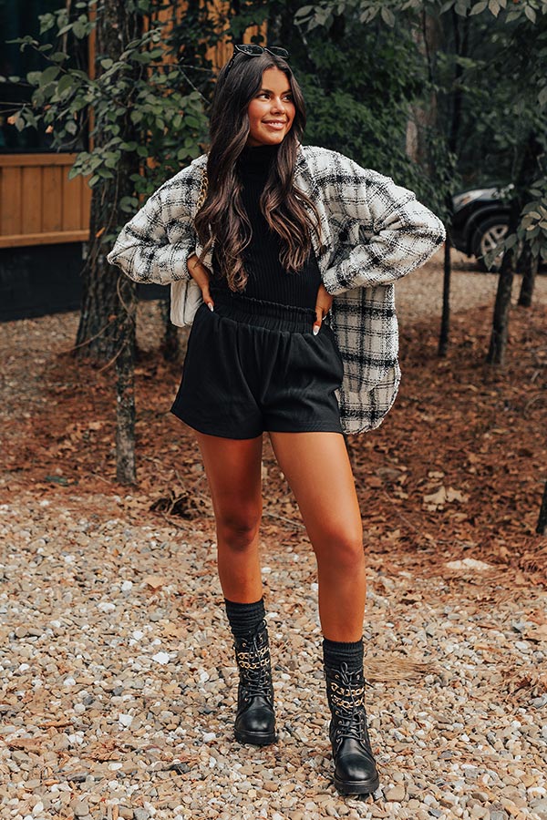 Breezy Times High Waist Ribbed Shorts Image - 5