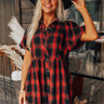 Never Pretend Plaid Dress In Red Image - 1