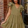 Sharp Witted Mini Dress in Sage Image - 1