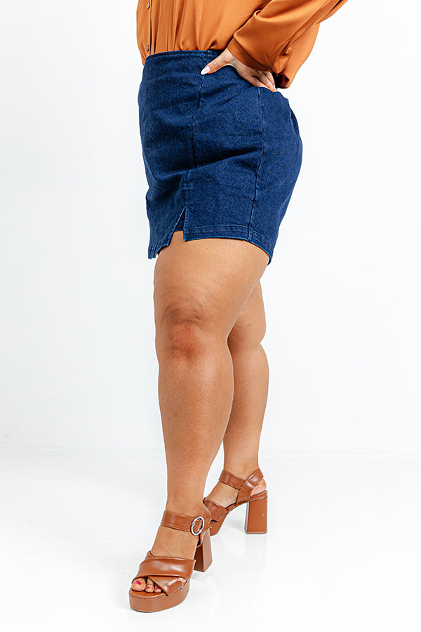 The Yani Denim Skort Curves Image - 3