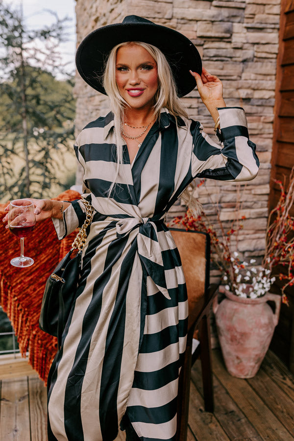 Ever So Posh Satin Wrap Midi Image - 2