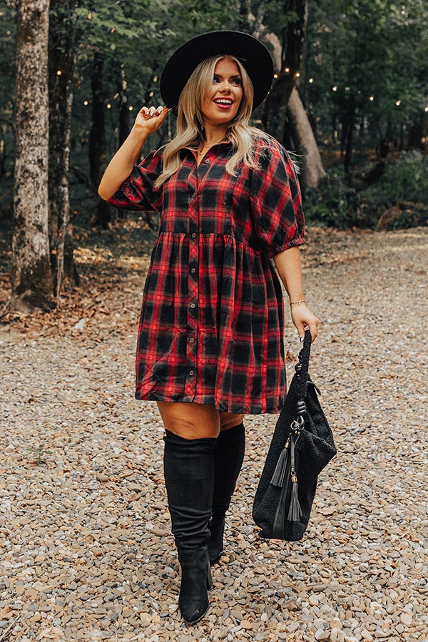This beautiful plaid dress has arrived just in time for cider season!