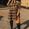 Never Pretend Plaid Dress In Camel Curves Image - 1