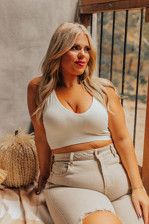 Flirty Nature Lace Racerback Bralette in Ivory Curves Image - 1