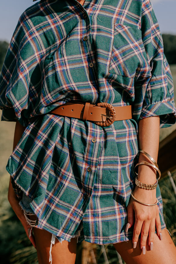 Chic And Sensible Faux Leather Belt In Camel Image - 2