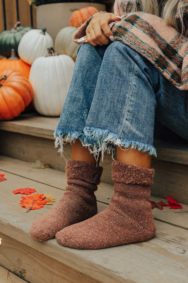 Autumn Charm Knit Socks In Rustic Rose Image - 3