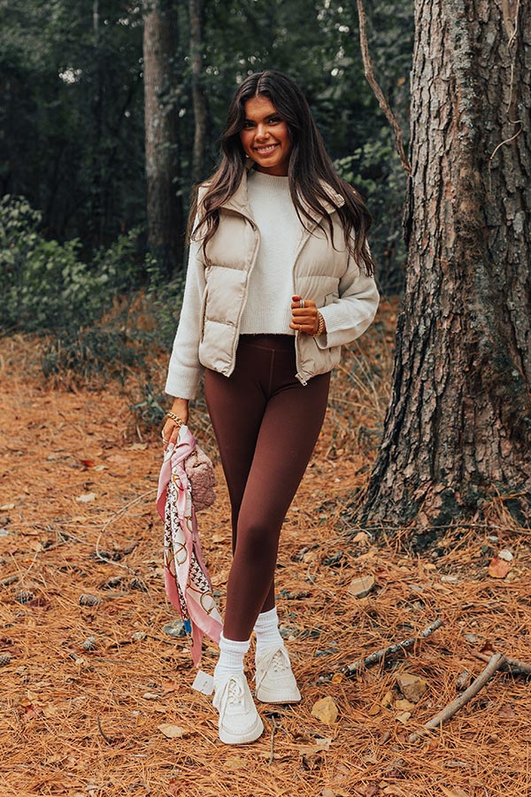 Venture Out Puffer Vest in Beige