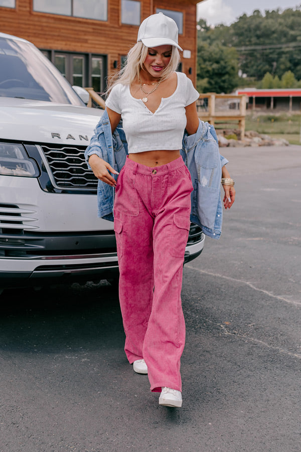 The Lexie High Waist Corduroy Cargo Pants Image - 1