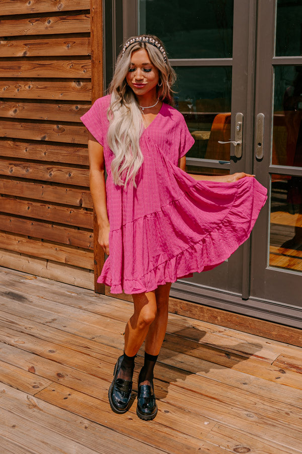 Mend Your Heart Babydoll Dress in Fuchsia Image - 1