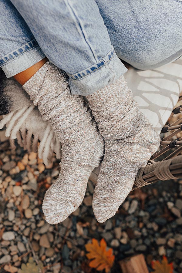 Miles To Go Knit Socks In Grey Image - 2